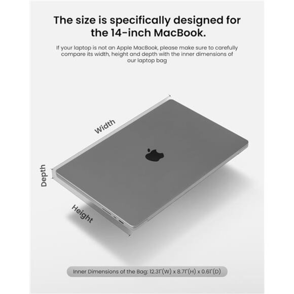 Protective Laptop Shoulder Bag for 13-14 Inch MacBook Air/Pro M3/M2/M1 - Picture 2 of 7